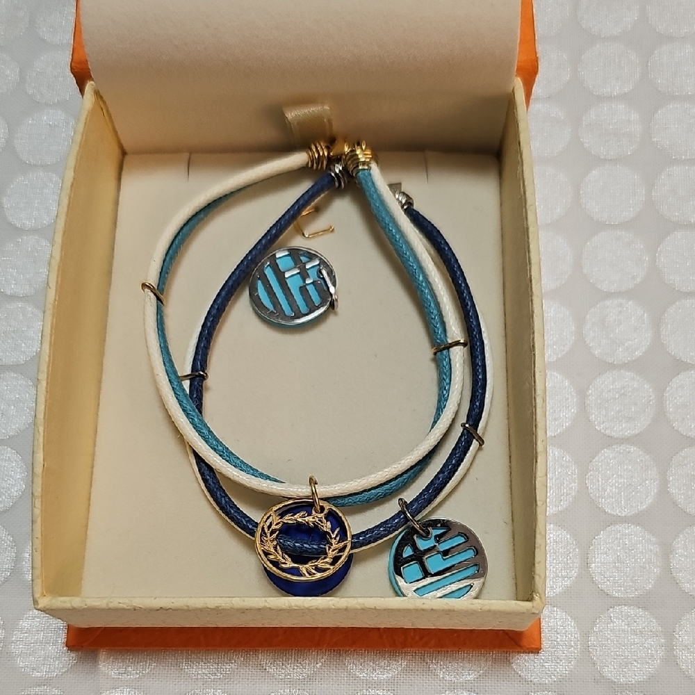 Vintage GREEK Inspired Kids Cord Bracelets Extra Charm - Picture 7 of 8